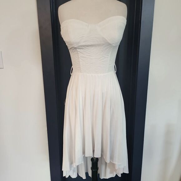 White Strapless High Low Dress Size S - Picture 1 of 4